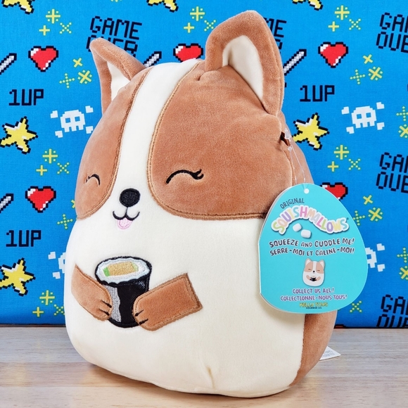 Squishmallow Regina The Corgi With Sushi 8" UltraSoft Stuffed Plush Toy NWT - Picture 6 of 12
